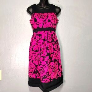 Motherhood Maternity Pinkish  Purple and Black Floral Dress S